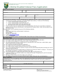 Document preview: Form A-072-V Lifetime Disabled Veteran Pass Application - Washington