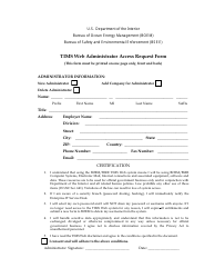 Document preview: Tims Web Administrator Access Request Form
