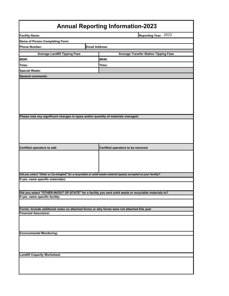 Annual Reporting Information - New Mexico, Page 1