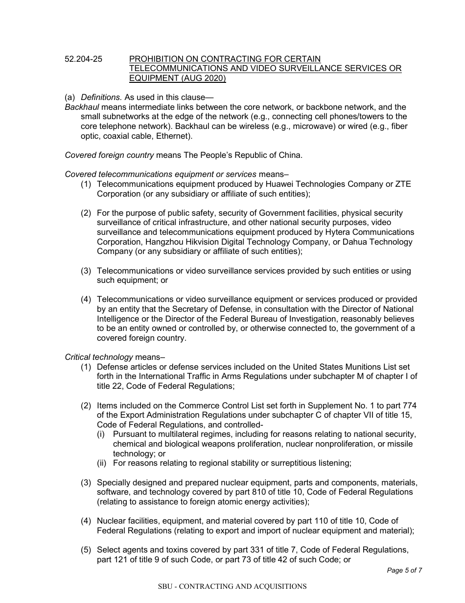 Contractors Certification on Compliance With National Defense Authorization Act (Ndaa), Page 5