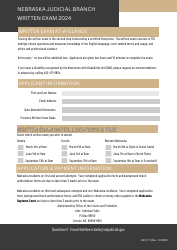 Form AD2:11 Interpreter Written Exam Registration With Authorization to Conduct Criminal Background Check Form - Nebraska