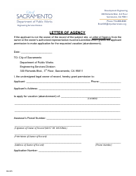 Document preview: Form DE-905 Letter of Agency - City of Sacramento, California