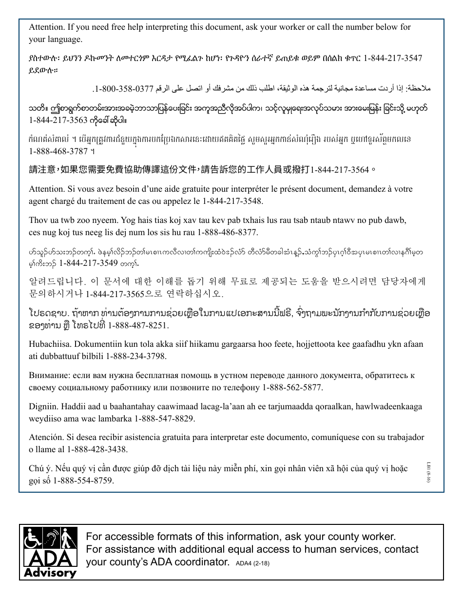 Form DHS-3360-ENG Electronic Funds Transfer for Dwp, Mfip, Ga, Msa or Rca Benefits - Minnesota, Page 4