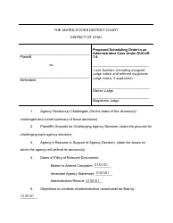 Document preview: Proposed Scheduling Order in an Administrative Case Under Ducivr 7-4 - Utah