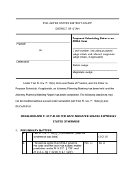 Proposed Scheduling Order in an Erisa Case - Utah