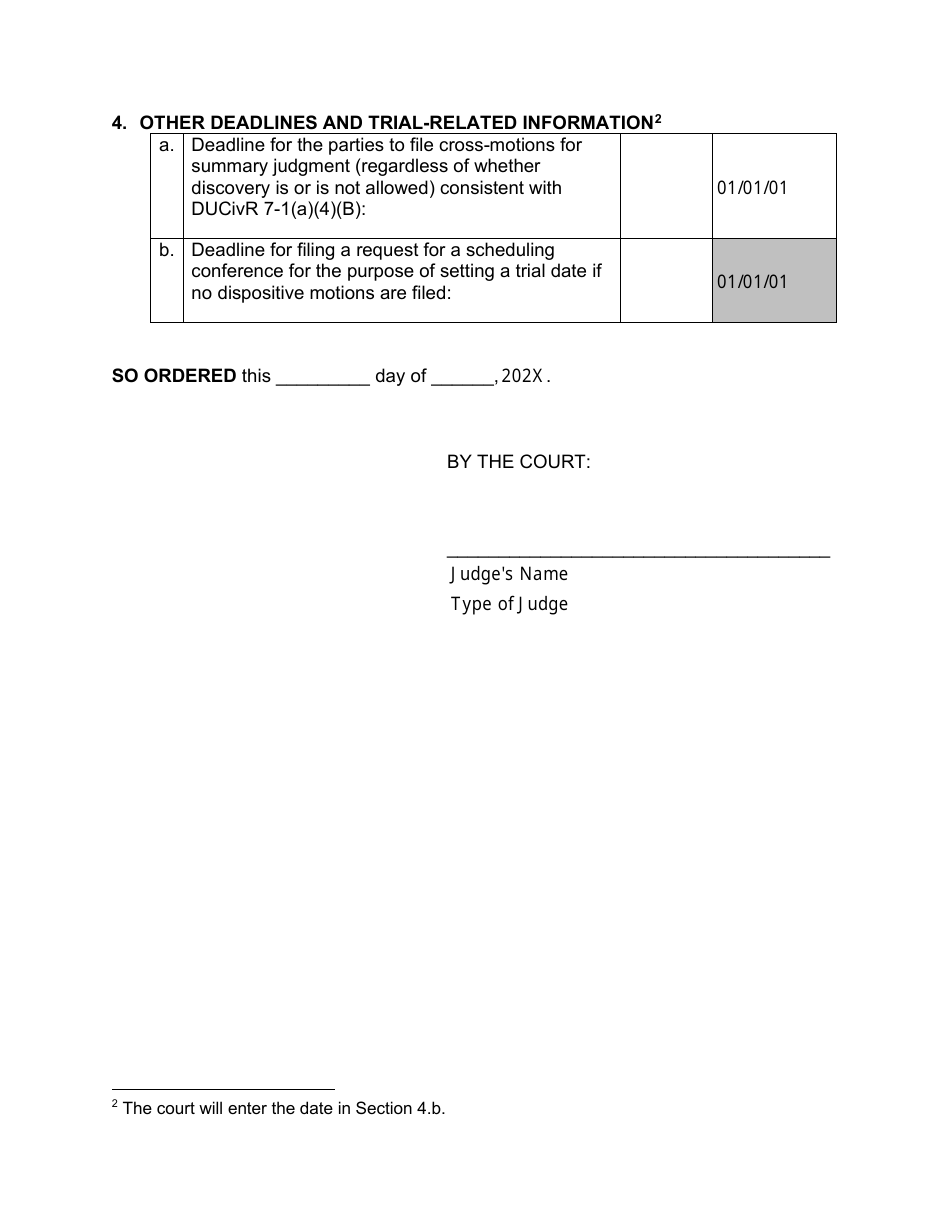 Proposed Scheduling Order in an Erisa Case - Utah, Page 3