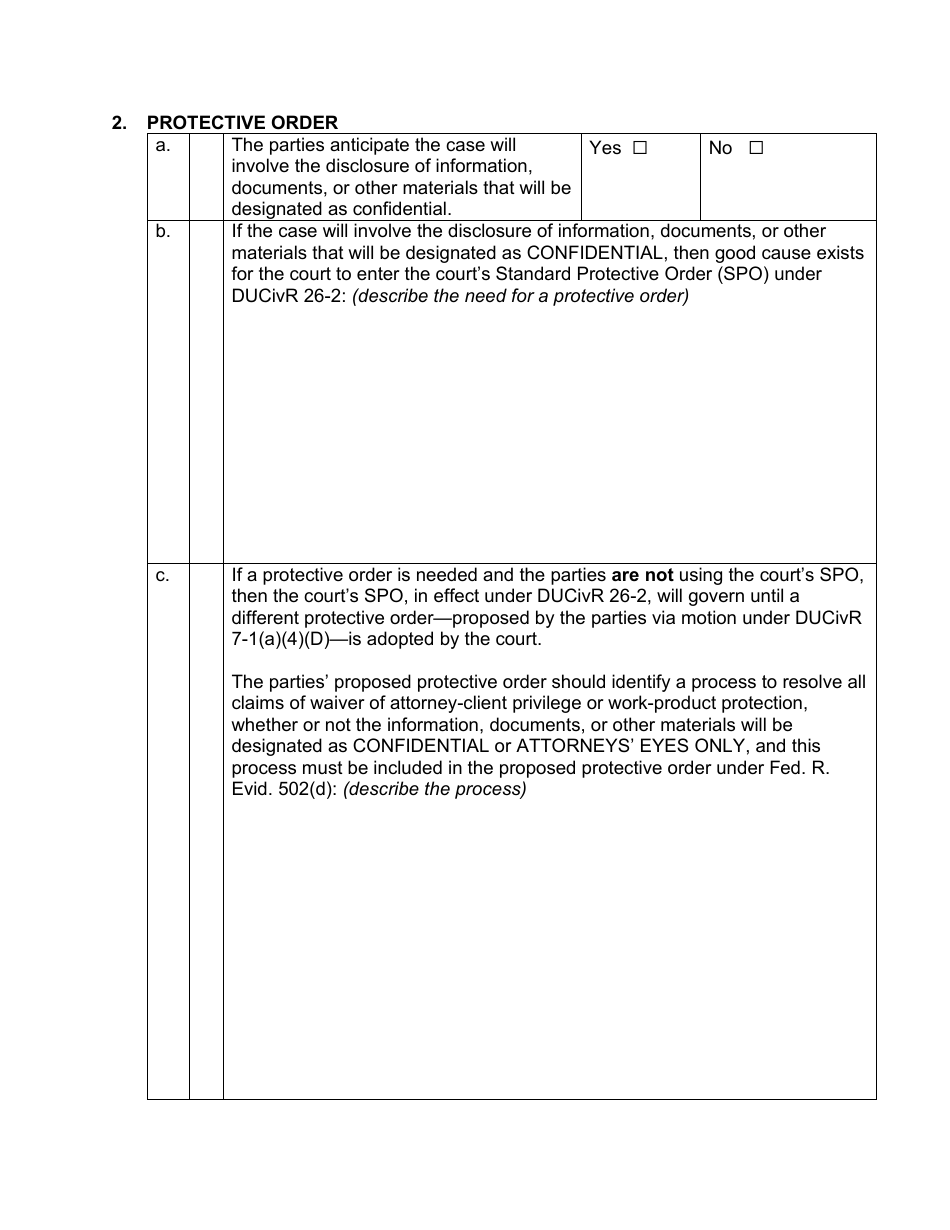 Attorney Planning Meeting Report - General Civil Case - Utah, Page 3