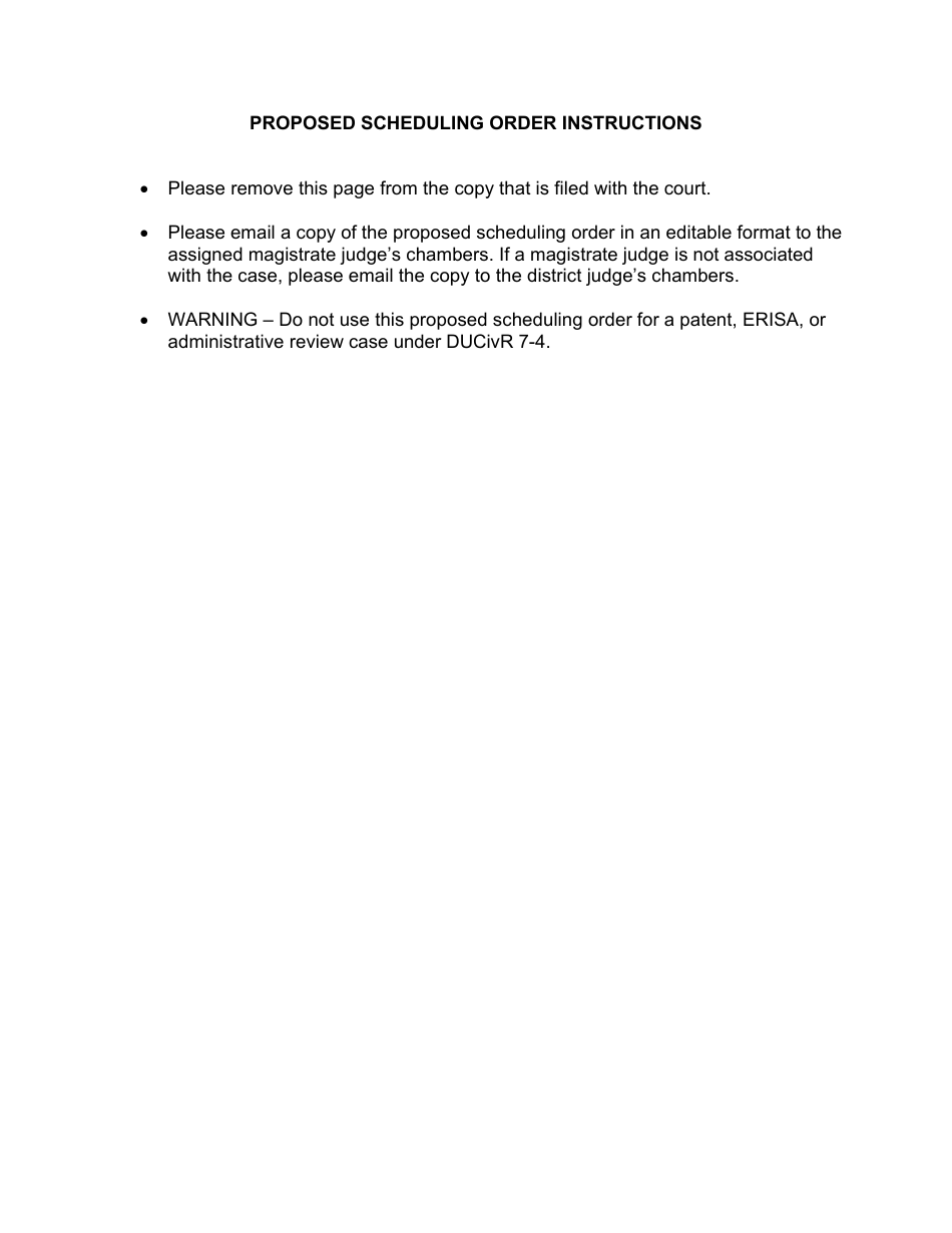 Proposed Scheduling Order - General Civil Case - Utah, Page 1