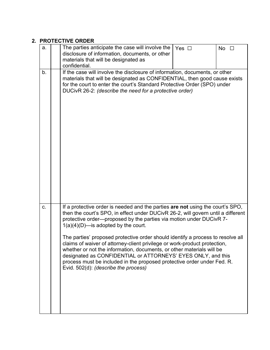 Proposed Scheduling Order - Patent Case Pre-claim Construction - Utah, Page 3