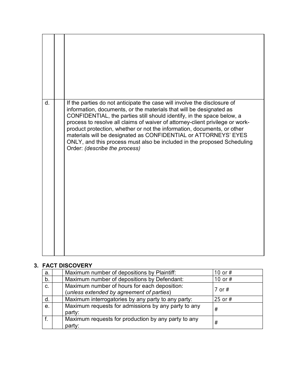 Proposed Scheduling Order - Patent Case Pre-claim Construction - Utah, Page 4