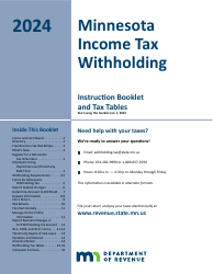 Document preview: Minnesota Income Tax Withholding Instruction Booklet - Minnesota, 2024