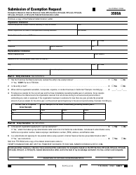 Document preview: Form FTB3500A Submission of Exemption Request - California, 2023
