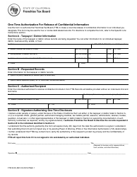 Document preview: Form FTB3518 One-Time Authorization for Release of Confidential Information - California