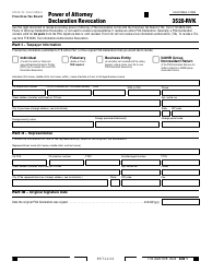 Document preview: Form FTB3520-RVK Power of Attorney Declaration Revocation - California, 2023