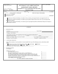 Form C-10-CRIMINAL Affidavit of Substantial Hardship and Order (Request for Court-Appointed Attorney and/or Waiver of Fees) - Alabama