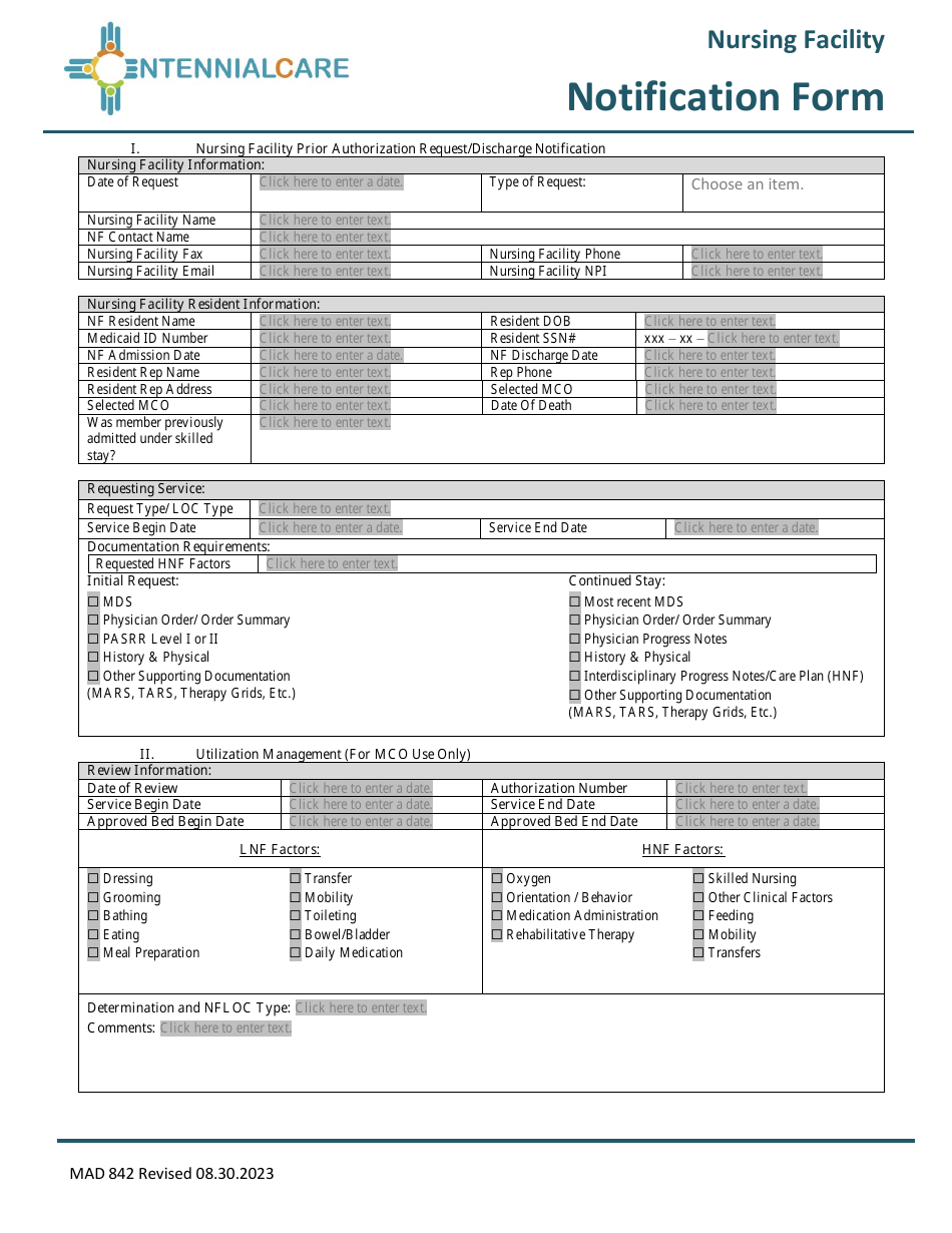 Form MAD842 Nursing Facility Notification Form - New Mexico, Page 2