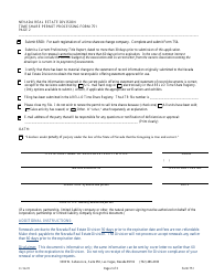 Form 751 Time Share Permit Processing Form - Nevada, Page 2