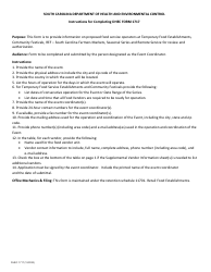 DHEC Form 1717 Application for Event Authorization - Retail Food Establishments - South Carolina, Page 3