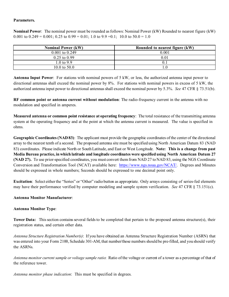 Instructions for FCC Form 2100 Schedule 302-AM Am Station License Application, Page 11