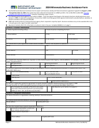 Minnesota Business Assistance Form - Minnesota