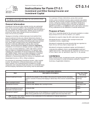 Document preview: Instructions for Form CT-3.1 Investment and Other Exempt Income and Investment Capital - New York, 2023