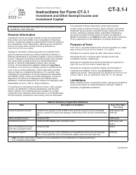 Instructions for Form CT-3.1 Investment and Other Exempt Income and Investment Capital - New York