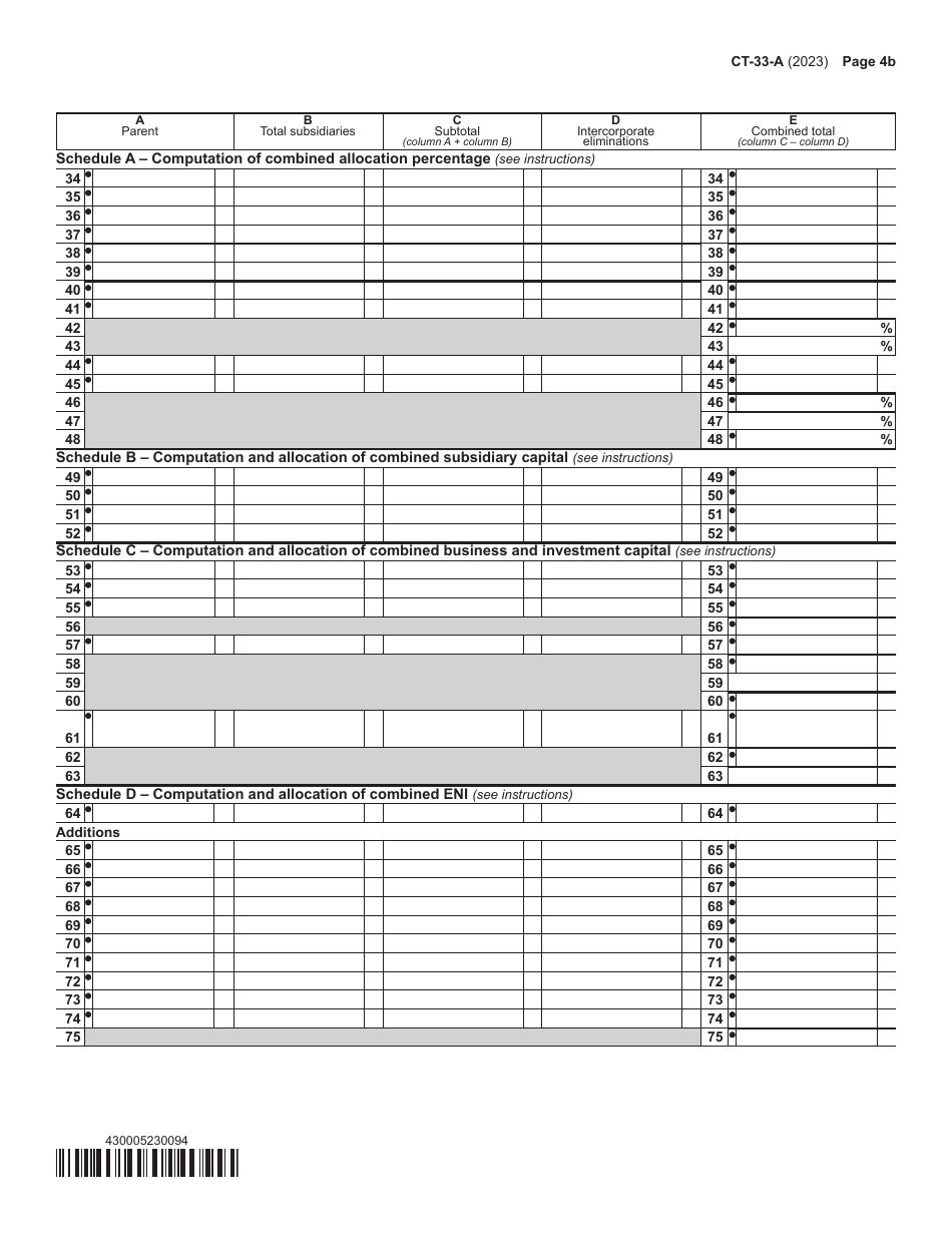 Form CT-33-A Life Insurance Corporation Combined Franchise Tax Return - New York, Page 5