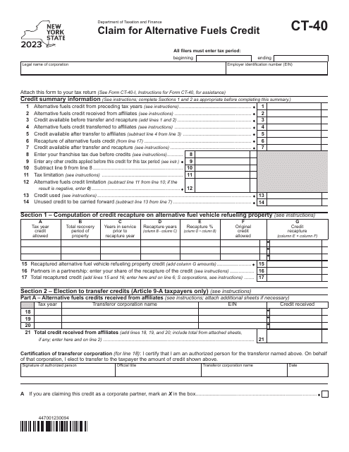 Form CT-40 2023 Printable Pdf
