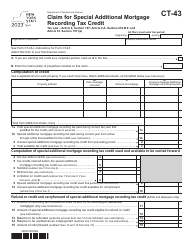 Document preview: Form CT-43 Claim for Special Additional Mortgage Recording Tax Credit - New York, 2023