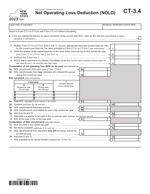 Form CT-3.4 2023 Printable Pdf