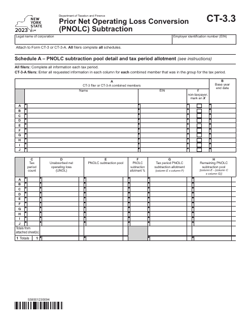 Form CT-3.3 2023 Printable Pdf