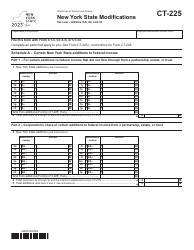 Document preview: Form CT-225 New York State Modifications - New York, 2023