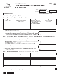 Document preview: Form CT-241 Claim for Clean Heating Fuel Credit - New York, 2023