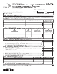 Document preview: Form CT-236 Credit for Taxicabs and Livery Service Vehicles Accessible to Persons With Disabilities for Costs Incurred on or After January 1, 2011 - New York, 2023