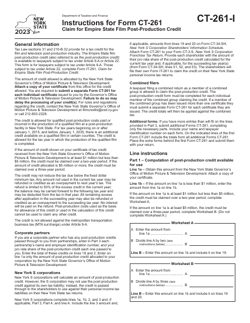 Form CT-261 2023 Printable Pdf