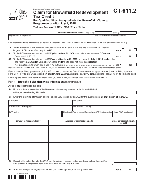 Form CT-611.2 2023 Printable Pdf