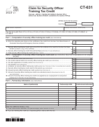 Document preview: Form CT-631 Claim for Security Officer Training Tax Credit - New York, 2023