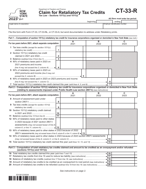 Form CT-33-R 2023 Printable Pdf