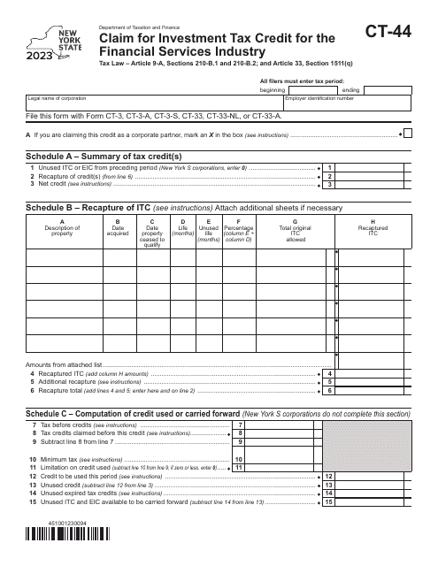 Form CT-44 2023 Printable Pdf