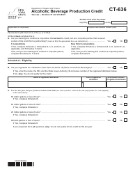 Form CT-636 Alcoholic Beverage Production Credit - New York