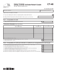 Document preview: Form CT-48 Utility Covid-19 Debt Relief Credit - New York, 2023