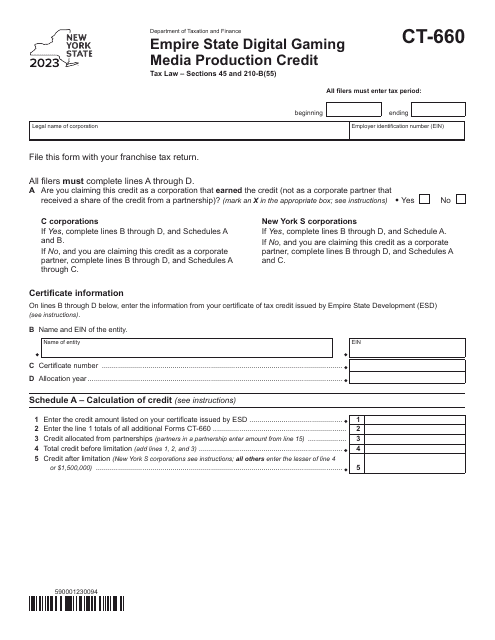 Form CT-660 2023 Printable Pdf