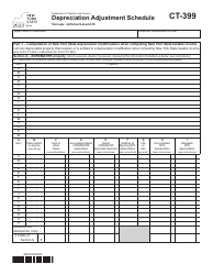 Document preview: Form CT-399 Depreciation Adjustment Schedule - New York, 2023