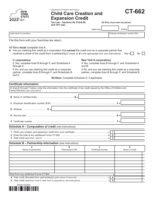 Form CT-662 2023 Printable Pdf