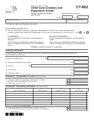 Form CT-662 Child Care Creation and Expansion Credit - New York