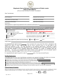 Application for Right-Of-Way Easement - New Mexico