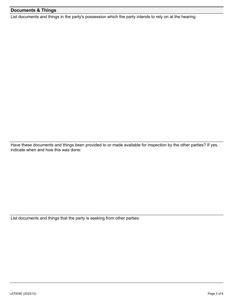 Form LAT004E Lat-Aabs Case Conference Summary - Ontario, Canada, Page 3