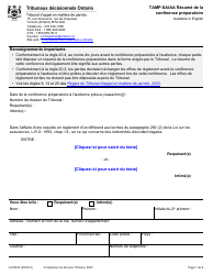 Forme LAT004F Tamp-Saiaa Resume De La Conference Preparatoire - Ontario, Canada (French)