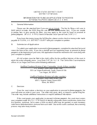 Form AO240 Application to Proceed in District Court Without Prepaying Fees or Costs (Short Form) - Nevada