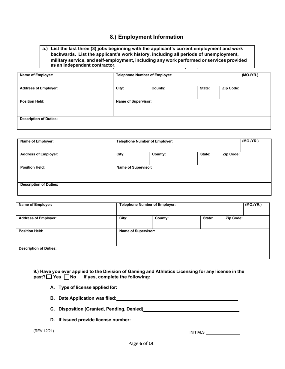 Service Employee Application - Rhode Island, Page 6